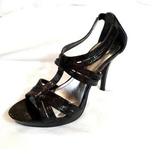 Style&Co.‎ Sultry 8M Black faux snakeskin heels